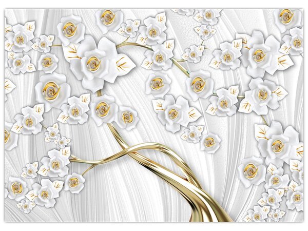 Tablou - Copac cu decor auriu (70x50 cm)