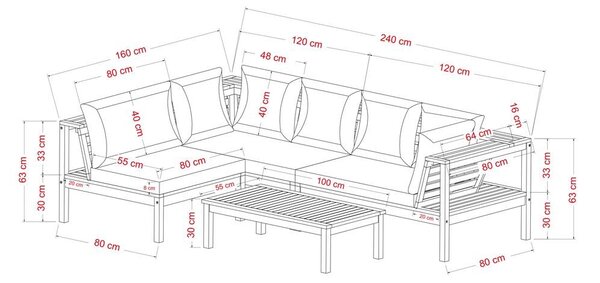 Set mobilier de grădină din lemn de salcâm Avenberg ALTORA