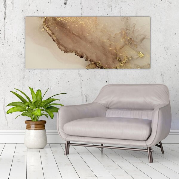Tablou - Sclipici auriu (120x50 cm)