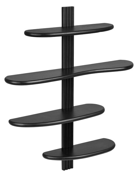 Raft de perete Aliano, Negru, 17.5x80x88 cm