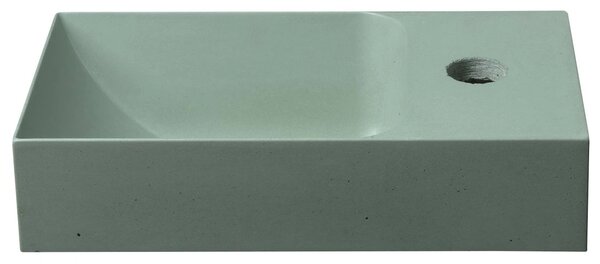 Sapho Sapho, lavoar din beton PICCOLINO 30.8x17cm, baterie pe dreapta, verde mat, PK30523