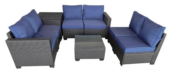 Set mobilier de grădină cu canapele și ladă de depozitare pentru perne Avenberg ENCANTA