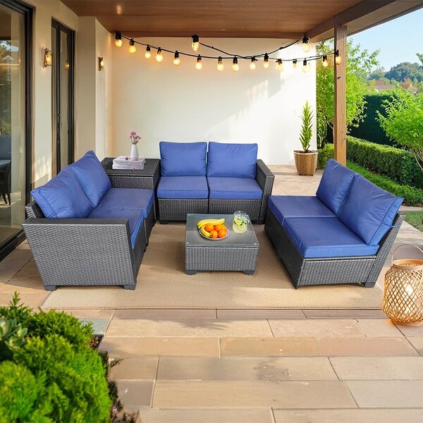 Set mobilier de grădină cu canapele și ladă de depozitare pentru perne Avenberg ENCANTA