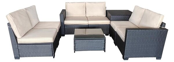 Set mobilier de grădină cu canapele și ladă de depozitare pentru perne Avenberg ENCANTA