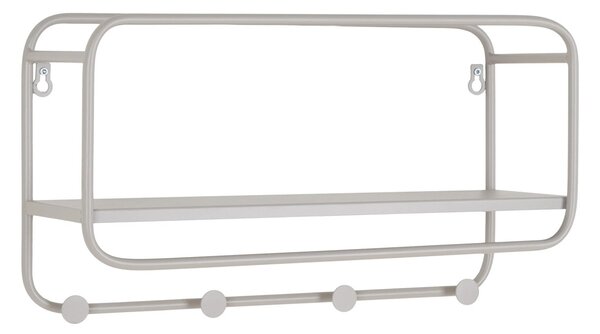 Polita de perete pentru palarii si accesorii Feira, Gri, 15x45x25 cm