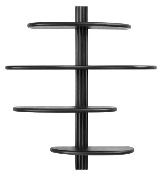 Raft de perete Aliano, Negru, 17.5x80x88 cm