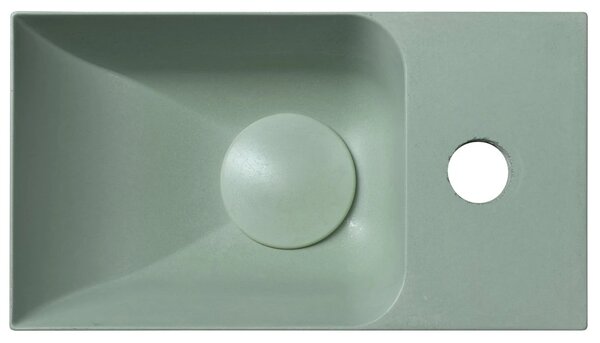 Sapho Sapho, lavoar din beton PICCOLINO 30.8x17cm, baterie pe dreapta, verde mat, PK30523