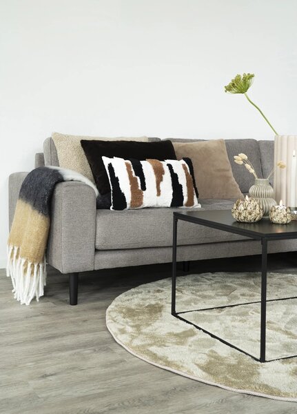 Pled decorativ Sindra, Negru, 170x130 cm
