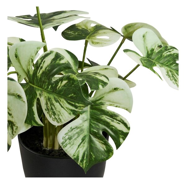 Planta artificiala decorativa Monstera Monstera, Verde, 26x26x41 cm