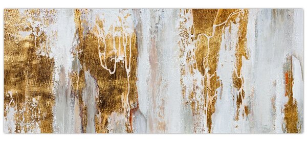 Tablou - Abstract auriu (120x50 cm)