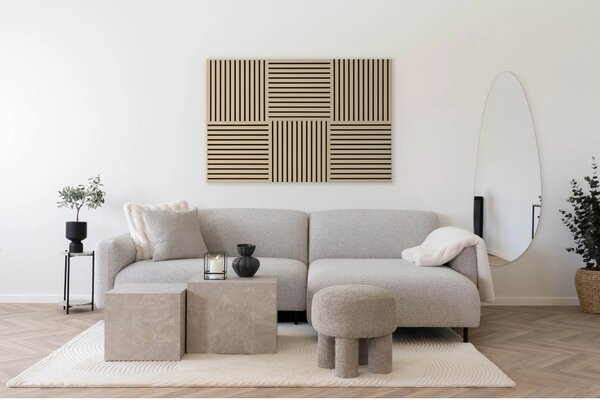Panou acustic decorativ, Natural, 22x520x520 cm