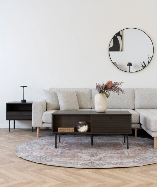 Oglinda de perete Madrid, Negru, 3x80x80 cm