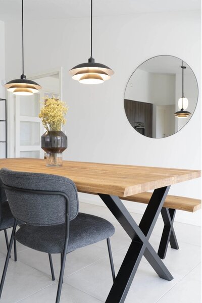 Oglinda de perete Jersey, Negru, 100x100x0.5 cm