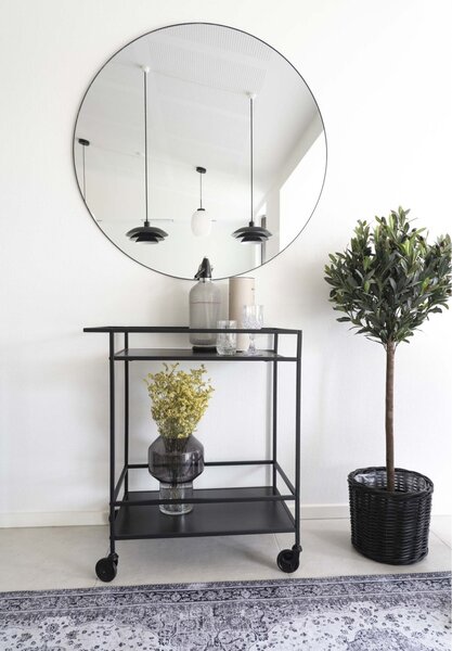 Oglinda de perete Jersey, Negru, 100x100x0.5 cm