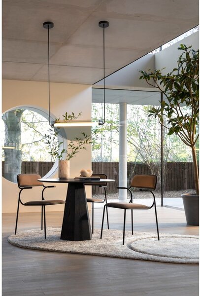 Masă de dining rotundă cu blat cu aspect de lemn de frasin ø 100 cm Pilar – Zuiver
