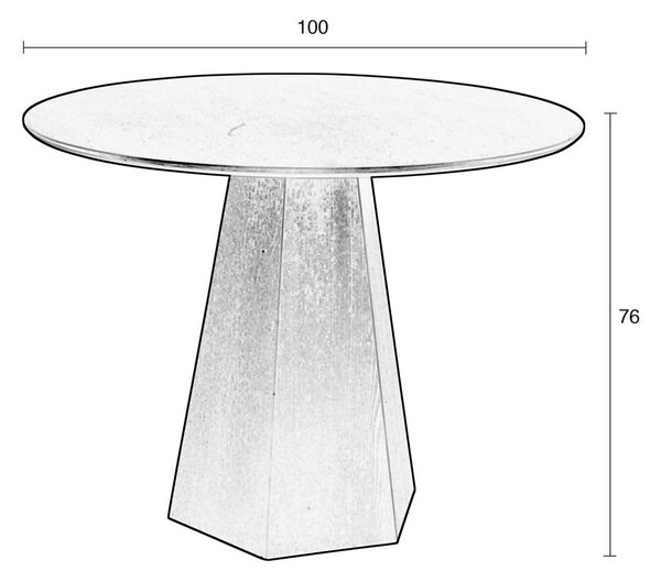 Masă de dining rotundă cu blat cu aspect de lemn de frasin ø 100 cm Pilar – Zuiver