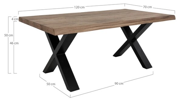 Masuta de cafea Toulon, Gri, 120x70x50 cm