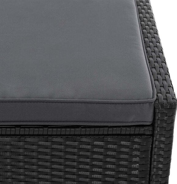 Juskys Pat de grădină din polyrattan Syros - negru