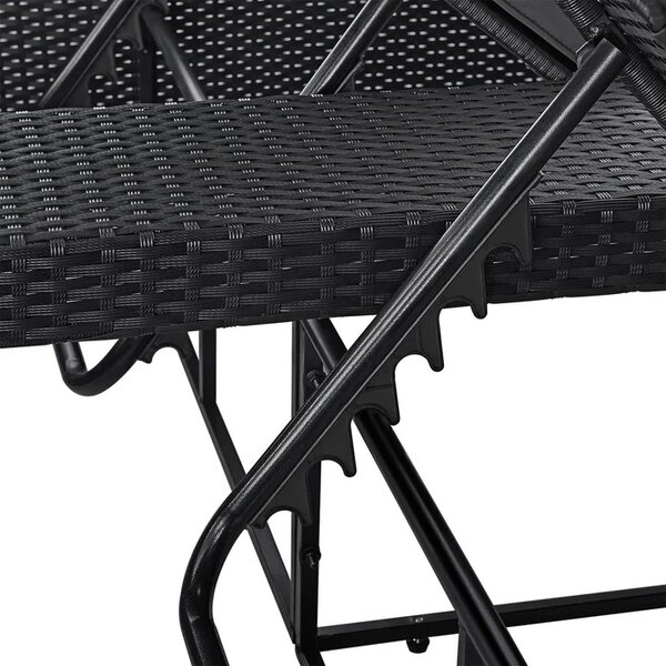 Juskys Pat de grădină din polyrattan Syros - negru