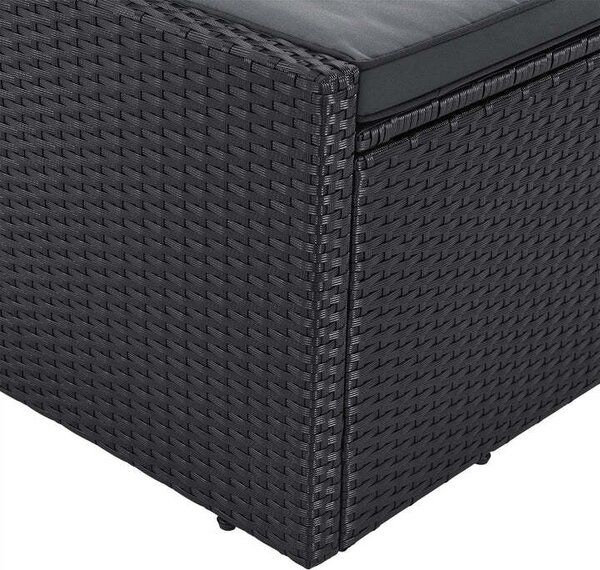 Juskys Pat de grădină din polyrattan Syros - negru