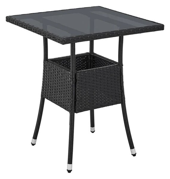 Juskys Masă pătrată din ratan Yoro 60 cm - negru