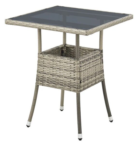 Juskys Masă pătrată din ratan Yoro 60 cm - gri