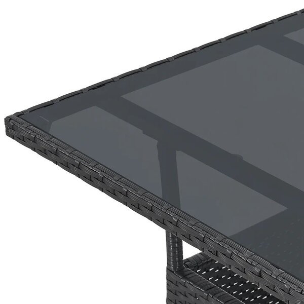 Juskys Masă pătrată din ratan Yoro 60 cm - negru