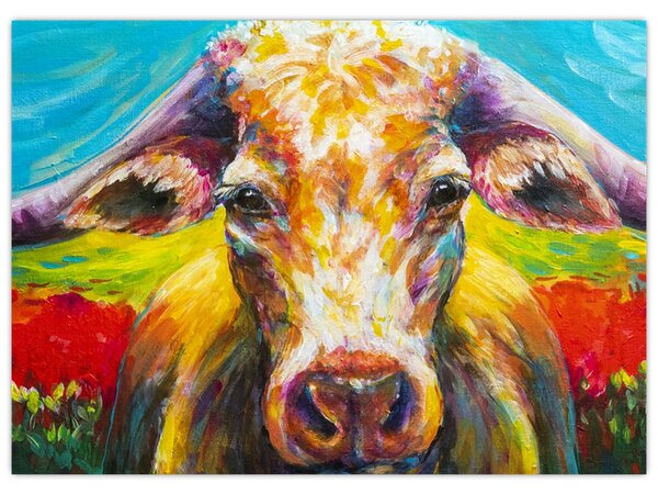Tablou - Vacă pictată (70x50 cm)