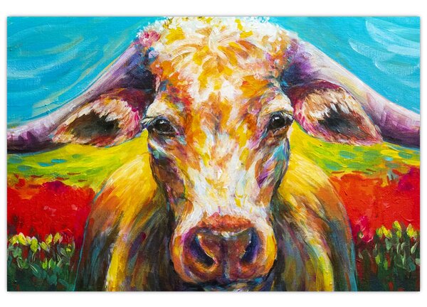 Tablou - Vacă pictată (90x60 cm)
