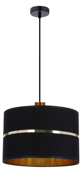 Lustră neagră cu abajur textil ø 30 cm Assam – Candellux Lighting