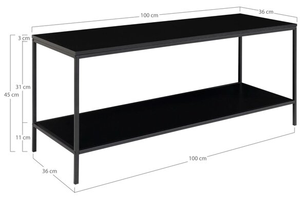 Masa TV Vita, Negru, 36x100x45 cm
