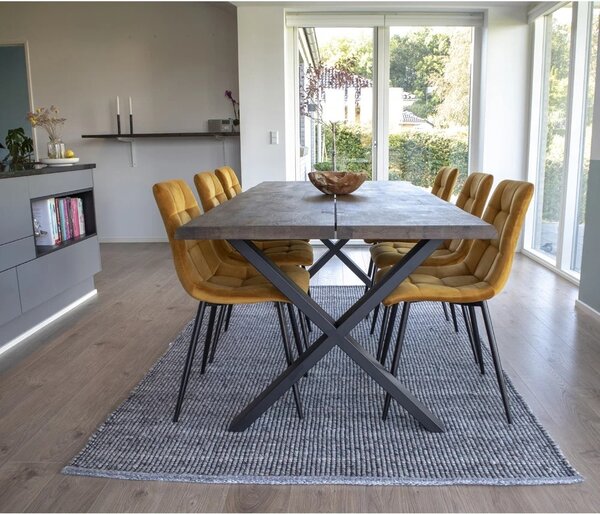 Masa dining Toulon, Gri, 200x95x75 cm