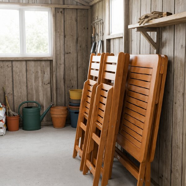 Juskys Set de mobilier din lemn Rome 1+4 - acacia