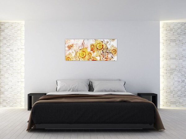 Tablou - Floarea-soarelui,pictură (120x50 cm)