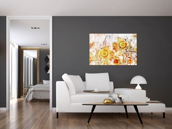 Tablou - Floarea-soarelui,pictură (90x60 cm)