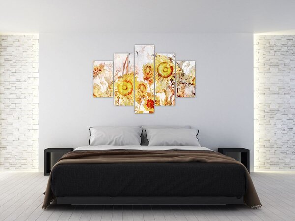 Tablou - Floarea-soarelui,pictură (150x105 cm)