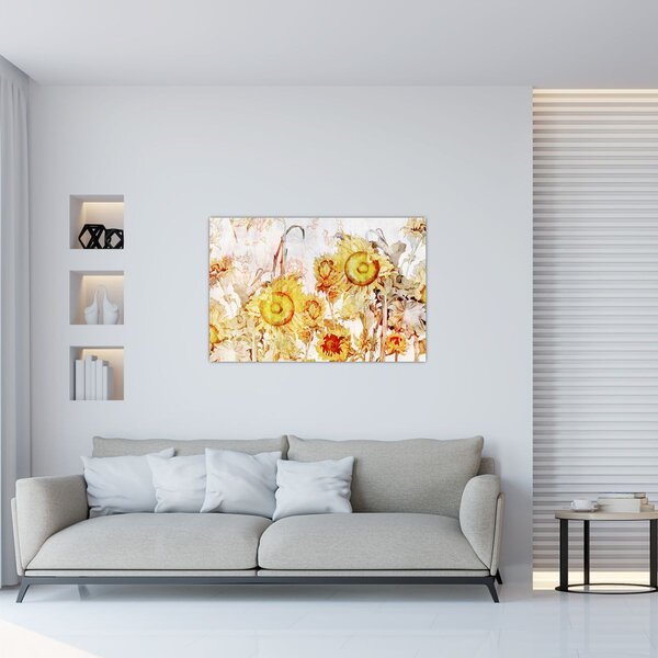 Tablou - Floarea-soarelui,pictură (90x60 cm)