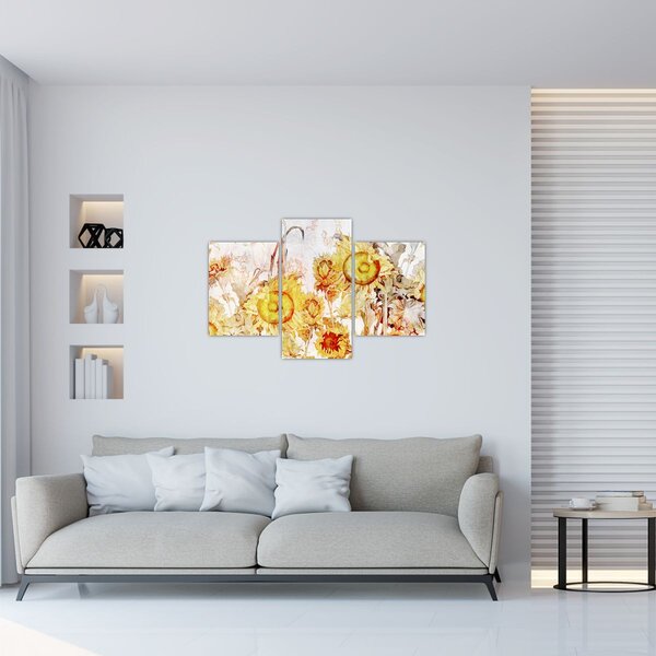 Tablou - Floarea-soarelui,pictură (90x60 cm)