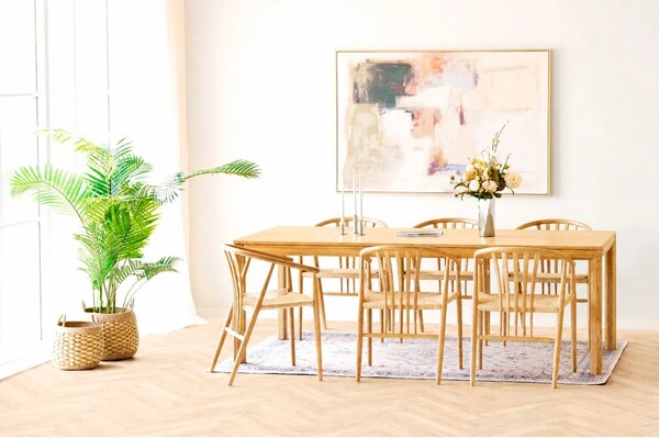 Masa dining Bowen, Natural, 320x100x75 cm, Stejar