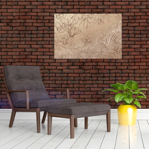 Tablou - Flori desenate (90x60 cm)
