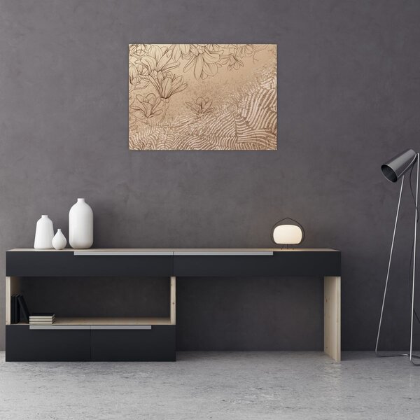 Tablou - Flori desenate (70x50 cm)