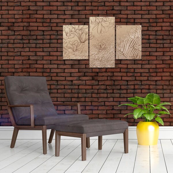 Tablou - Flori desenate (90x60 cm)