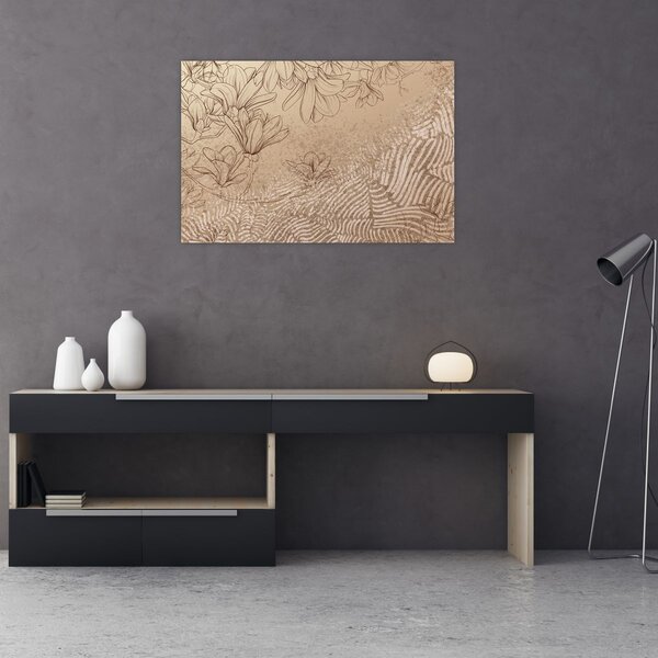 Tablou - Flori desenate (90x60 cm)