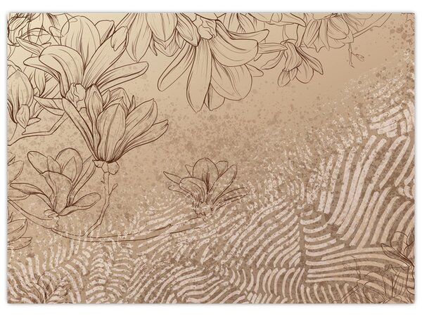 Tablou - Flori desenate (70x50 cm)