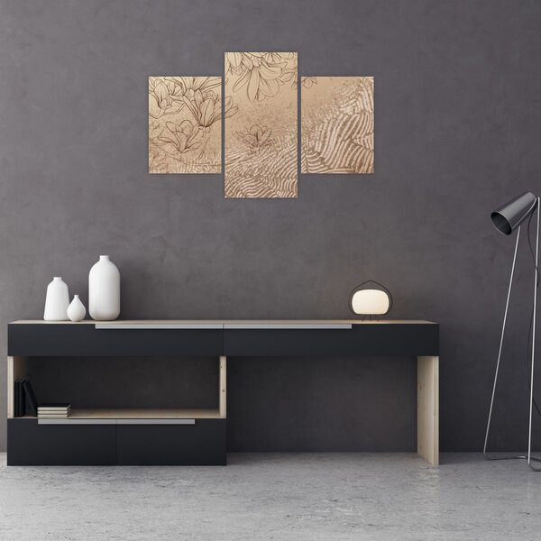 Tablou - Flori desenate (90x60 cm)