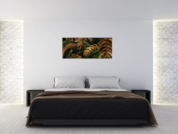 Tablou - Frunze aurii (120x50 cm)