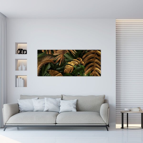 Tablou - Frunze aurii (120x50 cm)