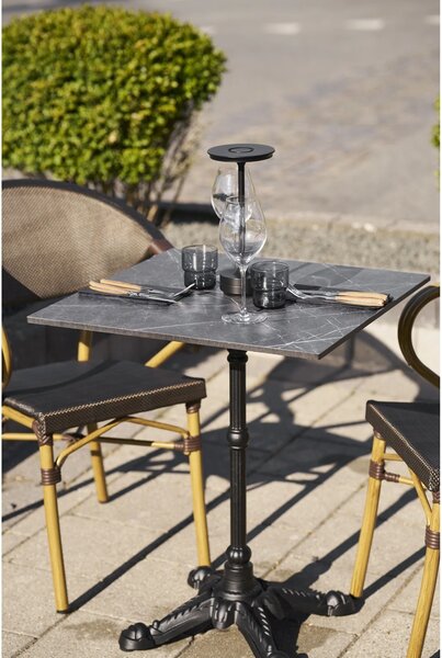 Masa bistro, Gri/Negru, 60x60x73 cm