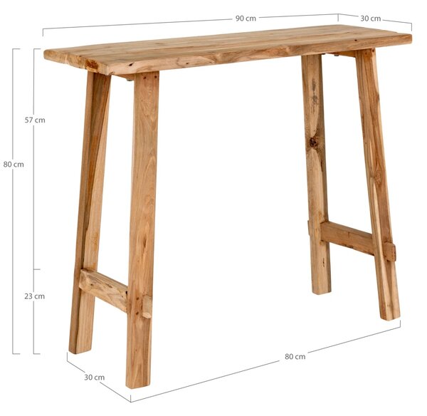 Masa consola Girona, Natural, 90x30x80 cm