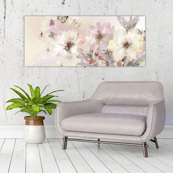 Tablou - Flori,pictură (120x50 cm)